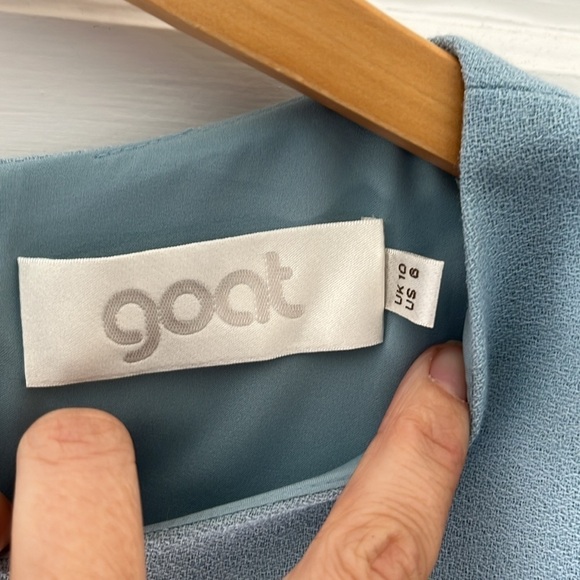 Goat London Gem Flounce Sleeve Wool Tunic Dress 6 Frost Blue NWOT - Picture 6 of 7